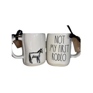 Rae Dunn “Not My First Rodeo” Horse Coffee Mug Farmhouse Double Sided NEW